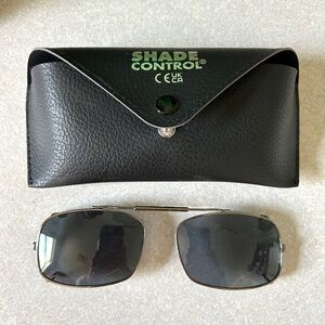 Shade Control Gray Polarized Clip-on Sunglasses with Case